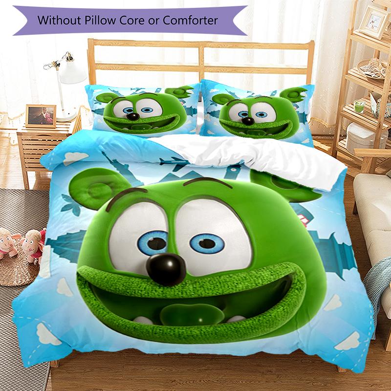 3pcs Gummy Bear1 Design Cover Set - HD Printed Bedding with 1 Cover and 2 Pillowcases - Perfect for Home and Dorm Decor