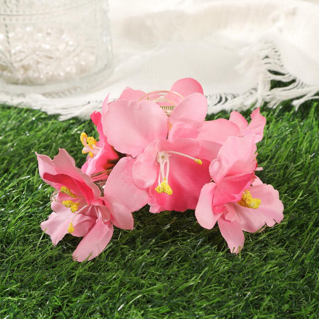 AWAYTR Magnolia Lily Hair Claws Artificial Floral Hair Clips Crab For Women Girl Gift Hair Accessories Valentine Headwear