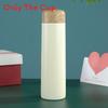 Japanese Retro Insulated Bottle With Wooden Lid For Office And Travel Use