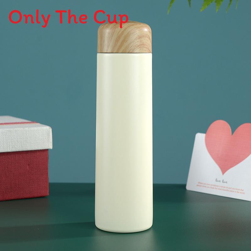 Japanese Retro Insulated Bottle With Wooden Lid For Office And Travel Use
