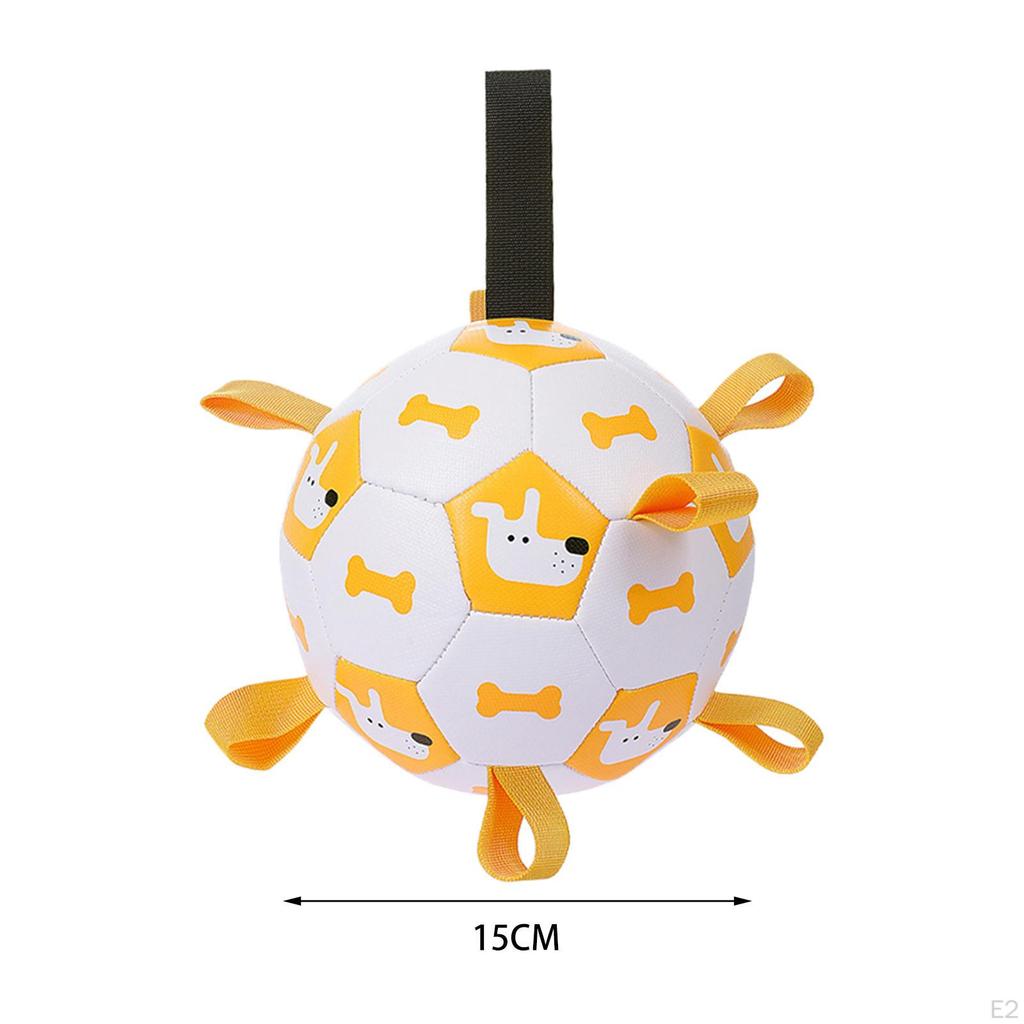 Dog Soccer Ball Pet Chew Toys Catch Tabs Cleaning Tug of War Training Interactive Football for