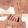 Women's Front Button Bra Without Steel Ring Lace Gathered Thin Cup Underwear