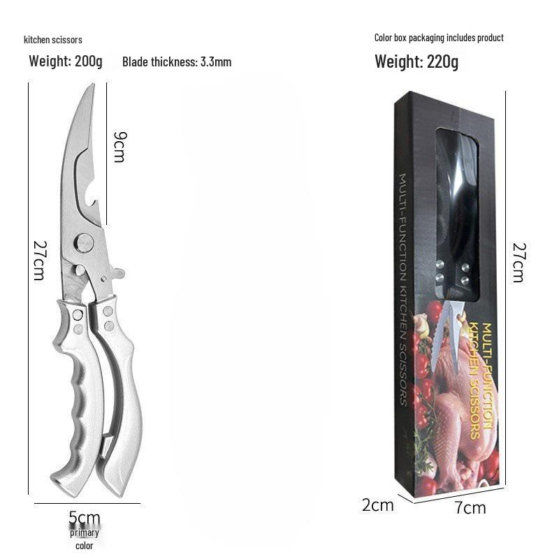 Multi-functional Stainless Steel Bone-Cutting Scissors for Household and Commercial Use