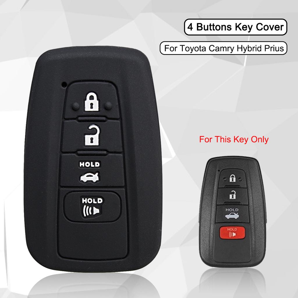 Remote Fob Silicone 4Buttons Car Key Cover Case For Toyota Camry Prius 2017~2018