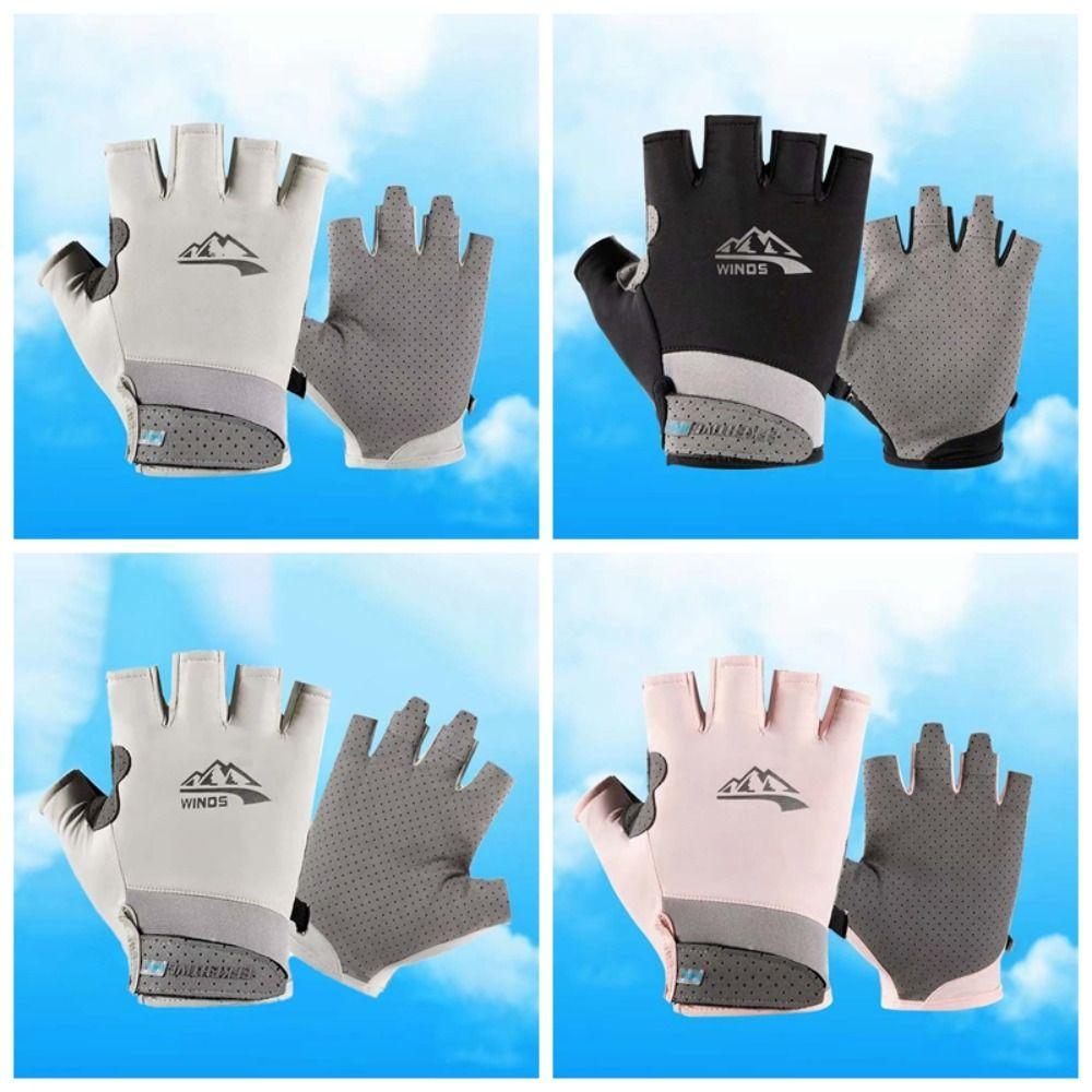 1 Pair Breathable Fitness Gloves Anti-lost Half-finger Mittens Cycling Gloves  Outdoor