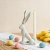 Easter Bunny Candle Holder Rabbit Taper Candle Stand Candlestick Table Centerpiece Spring Easter Holiday Party Desktop Decoration Ornament