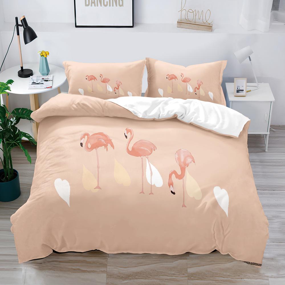 Bird Game Digital Printing Quilt Cover Three-Piece Set