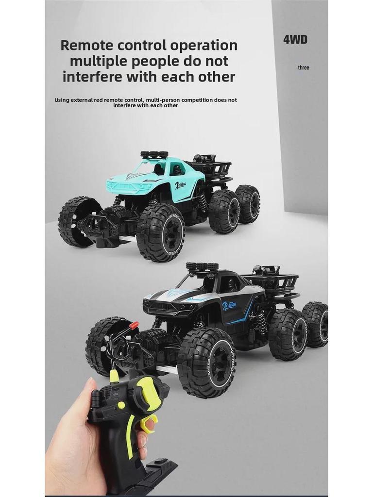Large Alloy 6-Wheel Remote Control Off-Road Car - High-Speed Climbing Vehicle for Kids