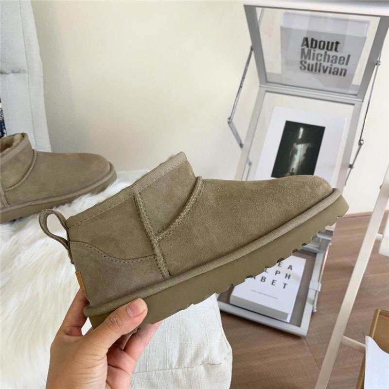 Snow boots i sheepskin integrated warm and piled thickened short snow cotton boots winter shoes women