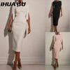 Women's Fashion Summer Spring Solid Color Print Short Sleeve O-Neck Casual Dresses