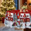 Christmas Snow Tablecloth, Snowman Gift House Waterproof Tablecloth, Seder Party Holiday Decoration Cloth