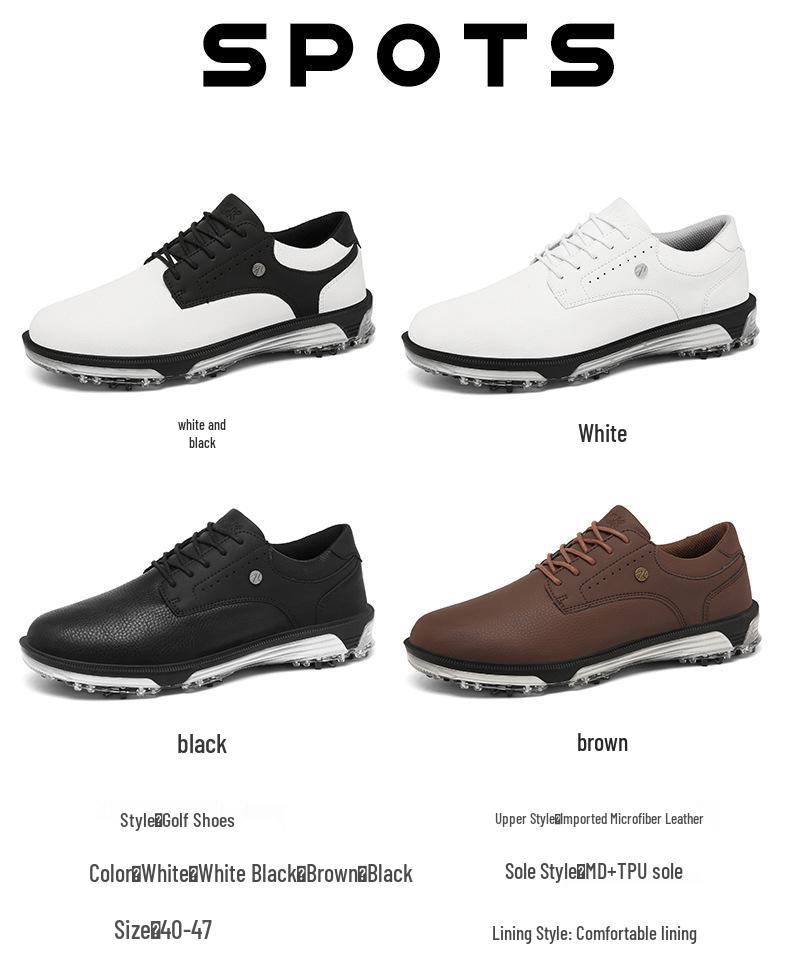 X20 Plus Size Men's Casual Golf Shoes with Fixed Spikes