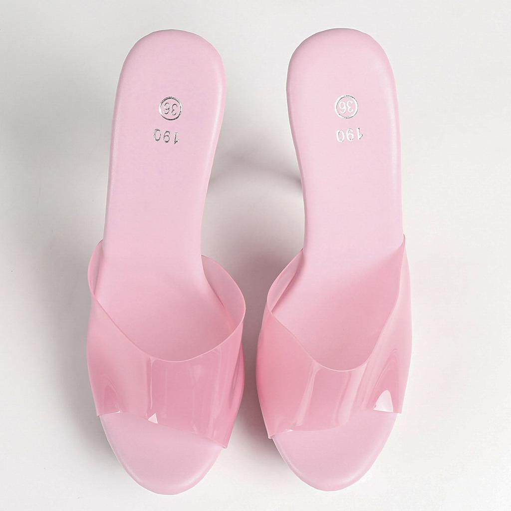 Women One Strap Heeled Slides, 13CM Thin High Heels, Sexy Open Toe Summer Fashion Party Sandals,Ladies Slip-on Mule Shoes