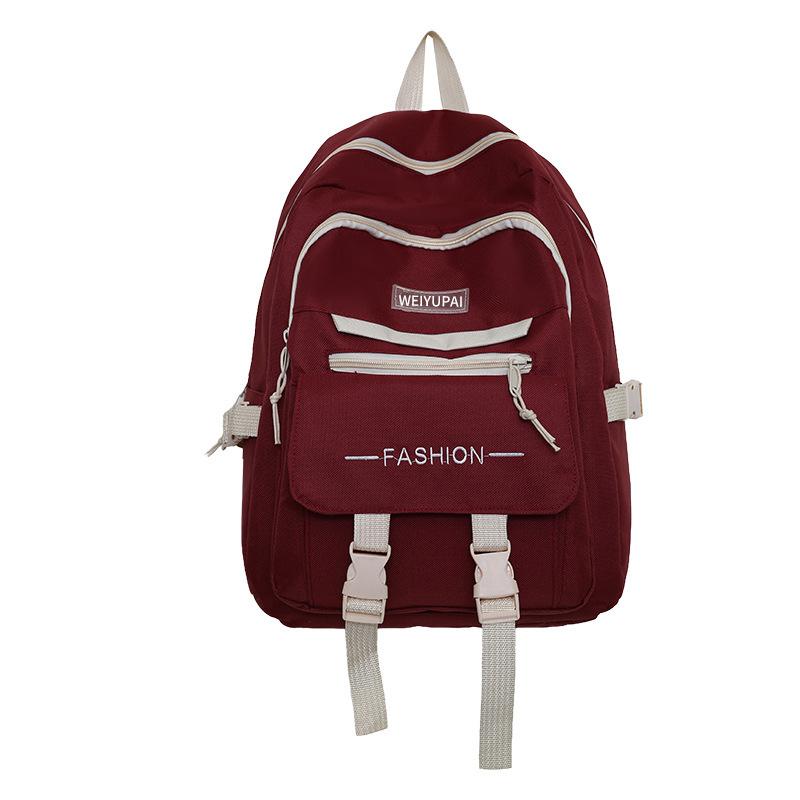 

Weiyu Pie backpack large capacity campus style Korean backpack casual versatile class junior high school student schoolbag красный