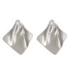 Exaggerated Gold Color Heart Oval Earrings For Women Metal Earing Jewelry Trending Irregular Wrinkled Geometric Earrings