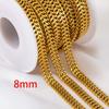 No Fade 0.5M 1M Stainless Steel Gold Plated Punk Cuban Link Chain DIY Chain for Men Choker Women Hip Hop Jewelry Making Supplie
