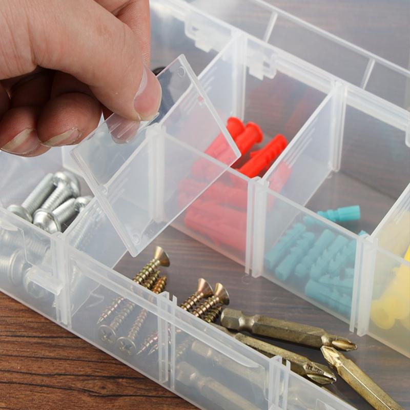 8 Grid Snackle Box Container Capacity Plastic Storage Box With Adjustable Compartments Lid For Snacks Food Grade Transparent