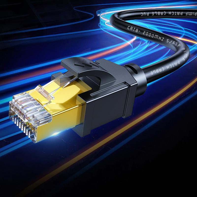 0.5m/1m/2m CAT8 Network Cable 40Gbps Ethernet Wire Double Shield 26AWG Pure Copper Jumper Line for PC Computer Laptop Lan Cord