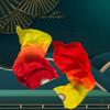 10cm Half Circle Silk Veil Chinese Short Bellydance Fan Hand Dye Adults Fan  Kid Women