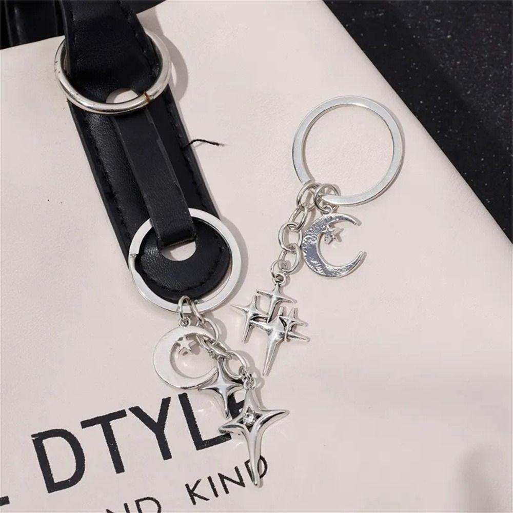 Metal Star Moon Key Rings Bag Pendant Star Keychains Fashion Y2K Keychains Friendship Gift