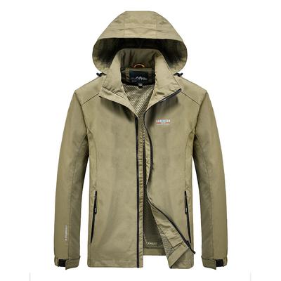 Charge Séchage Rapide Grande Taille Homme Vêtements de Sport Décontractés d'Extérieur Veste Homme Veste à Capuche Printemps et Automne Vêtements Homme