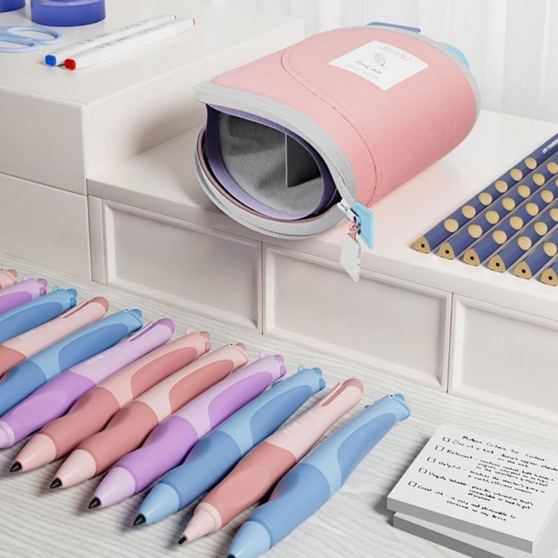 Teleskopisches Mäppchen Ausziehbare Stifttaschen Aufstellbare Stifthaltertasche Reise Kosmetikaufbewahrungstasche für Schule Büro