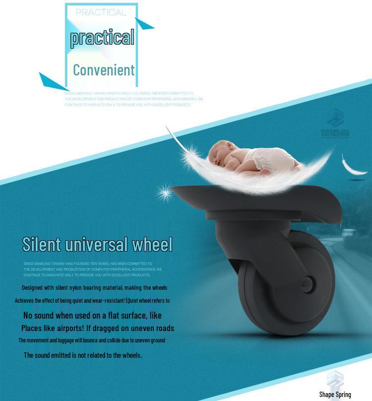 Universal Leather Trolley Case Wheels - Silent Replacement Casters for Luggage