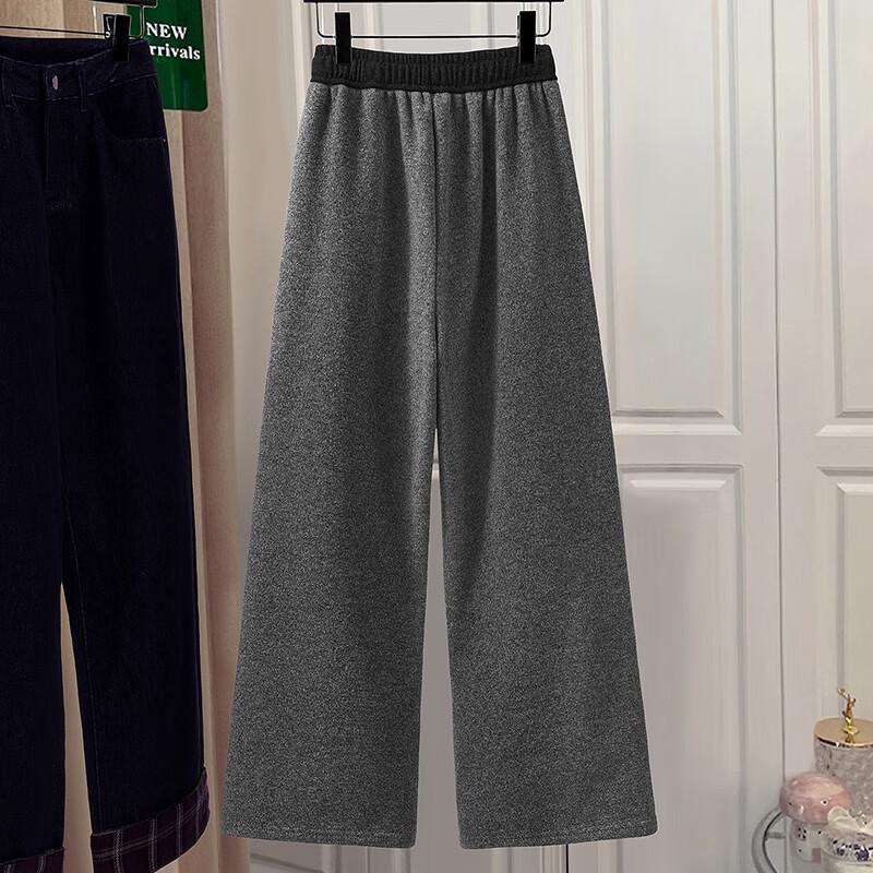 Women's Color-Blocked Fleece-Lined Wide-Leg Pants