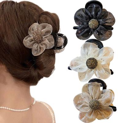 Blumenklemme Damen Neu Hochwertiges Temperament Hoher Pferdeschwanz Haarnadel Hinterkopfklemme Haarnadel