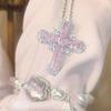 Fashionable Unique Design Zircon Cross Necklace For Women Elegant Exquisite Clavicle Chain Jewelry Birthday Party Gift