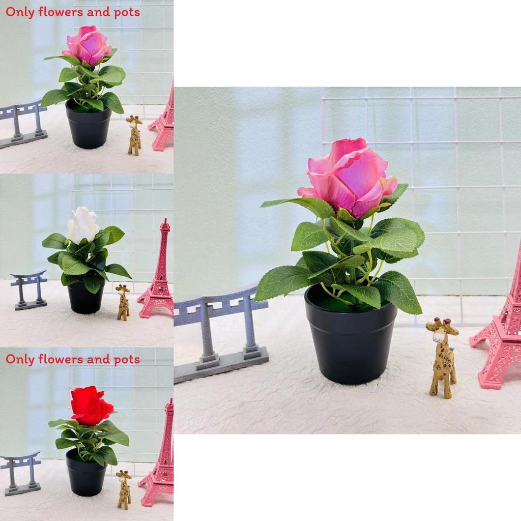 Rosa Rugosa Schreibtischpflanze Künstlich Mit Seide Und Kunststoff Für Wohnzimmer- Und Bürodekoration