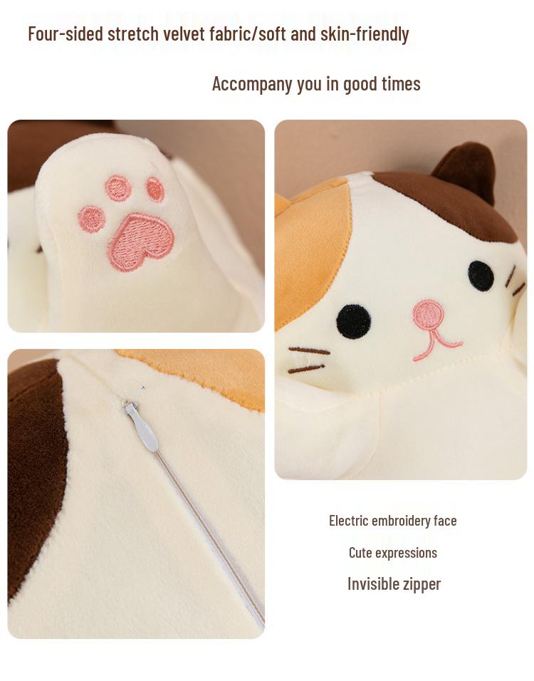 Plus Size Fat Cat Hugging Pillow - Plush Toy Backrest for Relaxing Sleep and Comfort