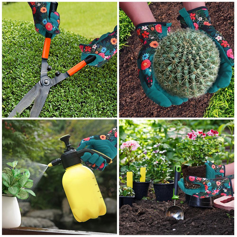 Gartenhandschuhe zum Jäten, Arbeiten, Graben, Pflanzen, Gartenhandschuhe mit Grip, dornenfest, durchstichfest, Arbeitshandschuh