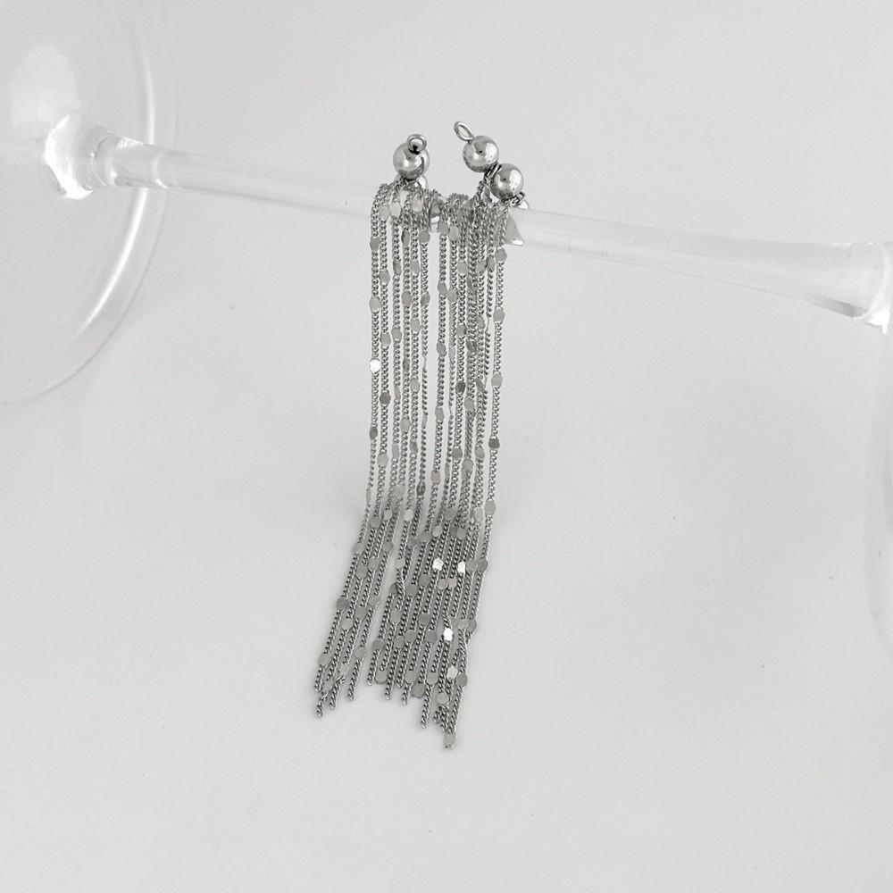 Beads Tassel Ear Clip Long Chain Ear Buckle Personality No Piercing Earrings Gift