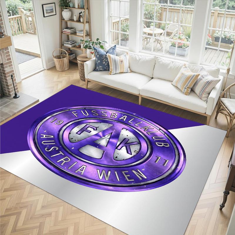 Austria Wien FC Design Crystal Velvet Carpet Cozy Non?Slip Printed Rug For Bedroom Living Room Entrance