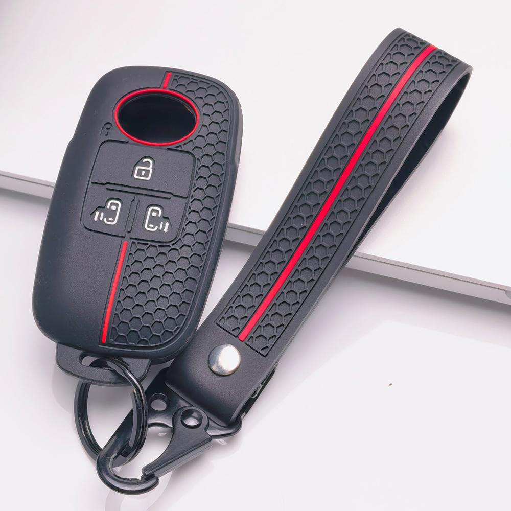 Silicone Key Cover for Toyota Raize Tanto Rex Ativa Daihatsu Rocky Tanto Subaru Rex with Keychain Honeycomb Texture Wear Resistant Key Fob Protector