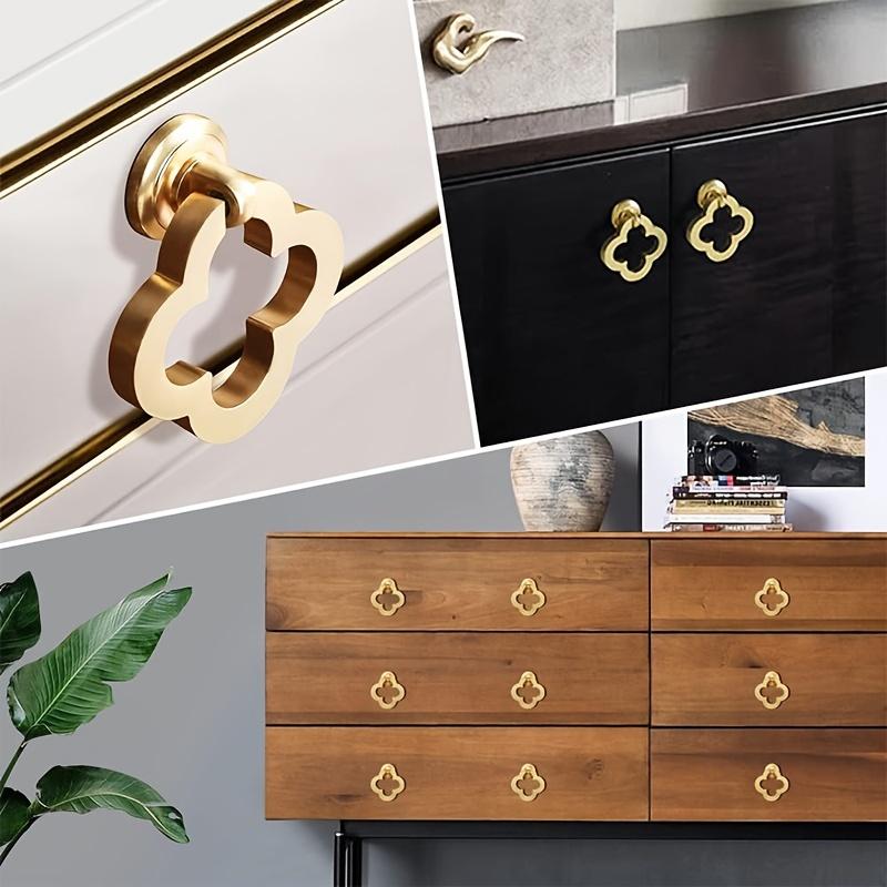4/8pcs Cabinet Knobs, Zinc Drawer Knobs, Dresser Knobs for Doors, Closets, Dressers, Cabinets, Modern Style Decorative Pulls with Screws, Gold Color