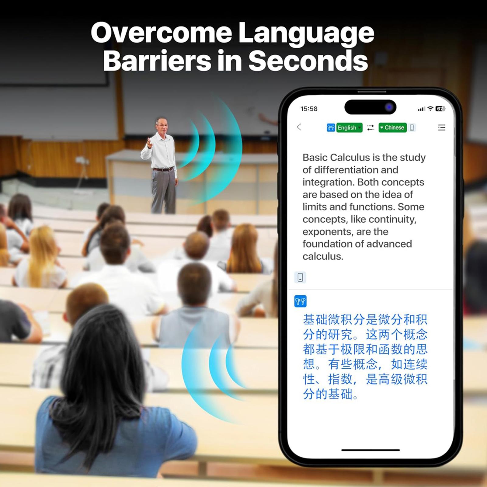

Беспроводные BT-наушники с ИИ-переводом, наушники для музыки с открытым ухом, спортивные наушники с ушным крючком, перевод в реальном времени для 144 color