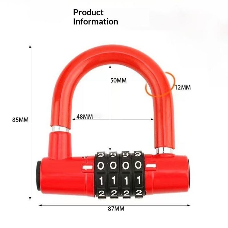 Durable 4-digit Combination Lock Waterproof Long-lasting U-shaped Security for Outdoor and Indoor Use