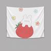 Cute Cartoon Bear Strawberry Hanging Cloth Home Wall Decoration Tapestry Office Living Room Tapestry