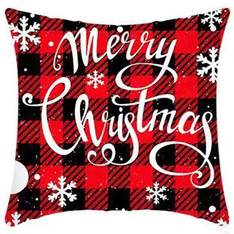 New Christmas Sofa Pillow Cover Home Animal Letter Print Bedside Pillow Cover