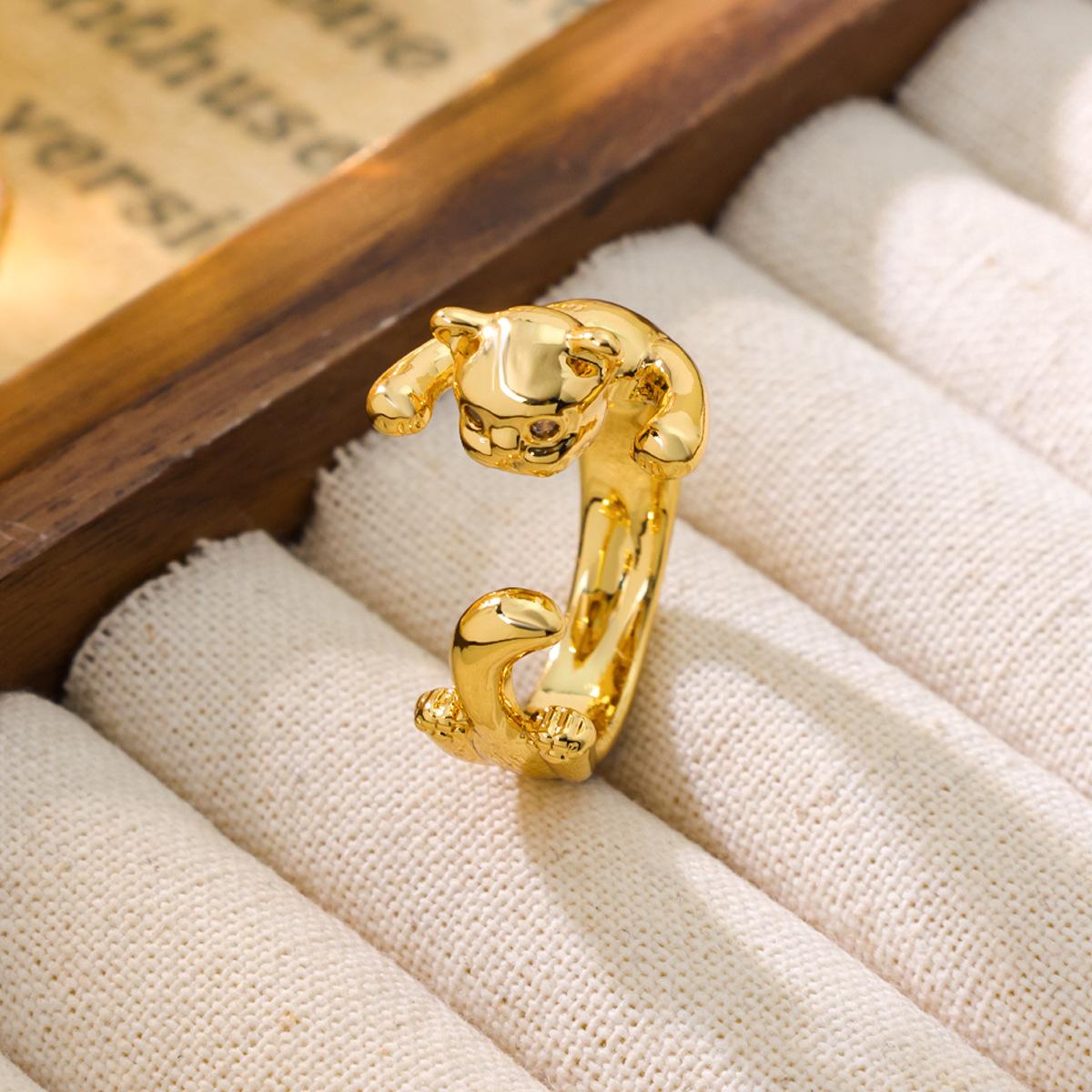 Vintage Western Style Retro Personalized Niche Ring Heavy-duty High-quality High-end Elegant Lively золотистый