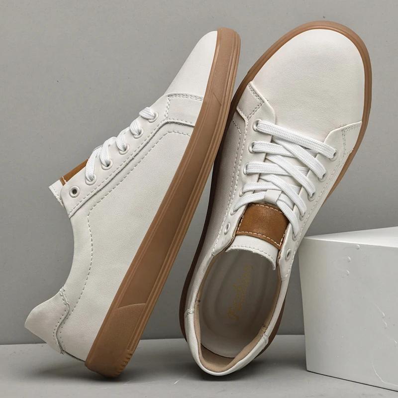 Fashion Stylish Leather Men's Casual Shoes Comfortable Office Oxford Shoes Daily Wear Skateboard Footwear Male Tenis Masculino Sneakers