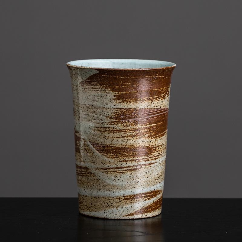 Coarse pottery coffee cup retro latte cup household creative ceramic mug water cup medieval cup teacup hand cup