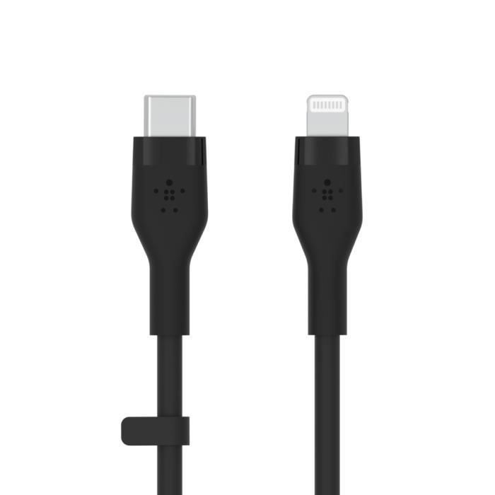 Câble - belkin - flex lightning-usb-c - 15w - 1 m - silicone noir