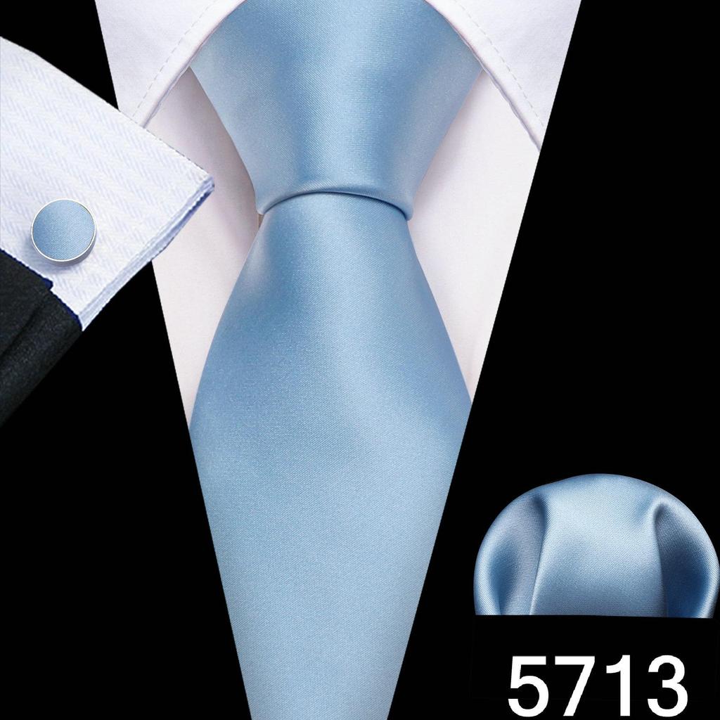 Designer Blue Ties for Men 10 Styles Necktie Pocket Square Cufflinks Set Wedding Dating Party
