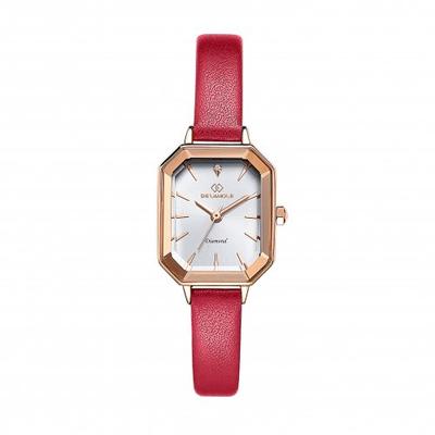 [DIU AMOR] DIU AMOR Women's Leather Band Diamond Watch DAW7102L-RD