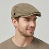 Verstellbare gewaschene Denim Newsboy Caps Britischer Stil Flache Kappe Retro Schirmmütze Herren