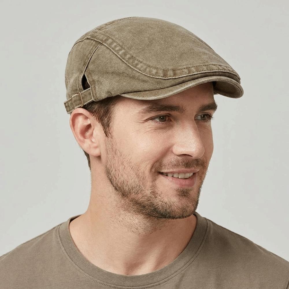 Cotton Painter Beret Adjustable Peaked Cap Casual Washed Denim Newsboy Caps  Summer