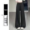 Spring 2026 Deep Gray Plus Size High-Waisted Wide-Leg Pants for Women